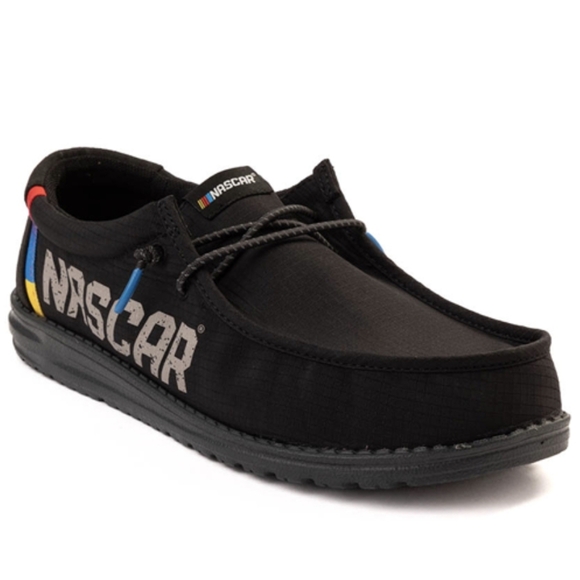 Mens HEYDUDE x Nascar® Wally Slip-On Casual Shoe - Black - Picture 2 of 8